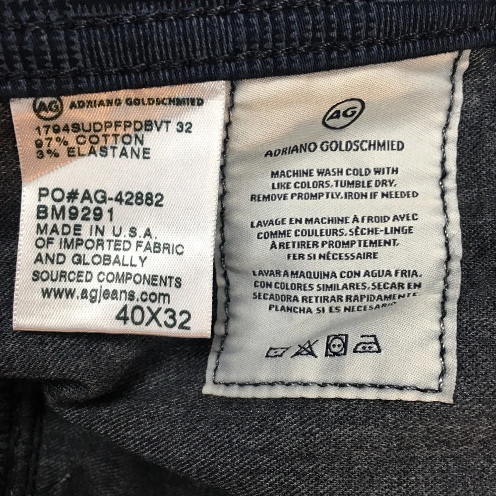Ag Adriano Goldschmied The Everett Slim Straight Jean Size 40W X 32L Blue Denim